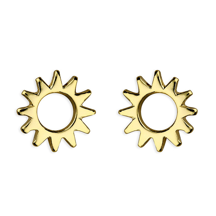 Joli Beau Sterling Silver 18ct Small Yellow Gold Vermeil Sunshine Studs