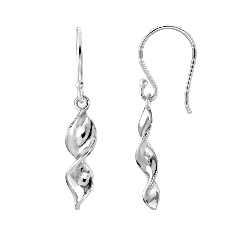 Joli Beau Sterling Silver Dainty Double Twist Drop Earrings