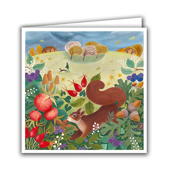 Joli Beau 'Autumn Squirrel' Designed In UK Blank Printed Greeting Card 🇬🇧