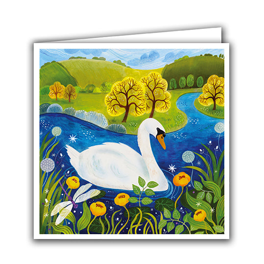 Designed In The UK Blank Printed Swan Blank Card