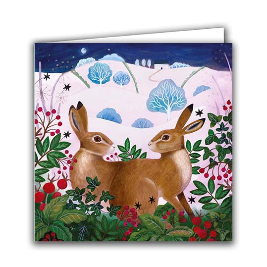 Joli Beau 'Winter Hares' Designed In The UK Blank Printed Gift Card 🇬🇧
