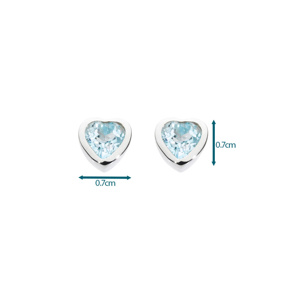 Joli Beau Sterling Silver Small Blue Topaz Stud Earrings