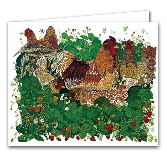 Joli Beau 'Chickens' Designed In The UK Blank Printed Greeting Card 🇬🇧