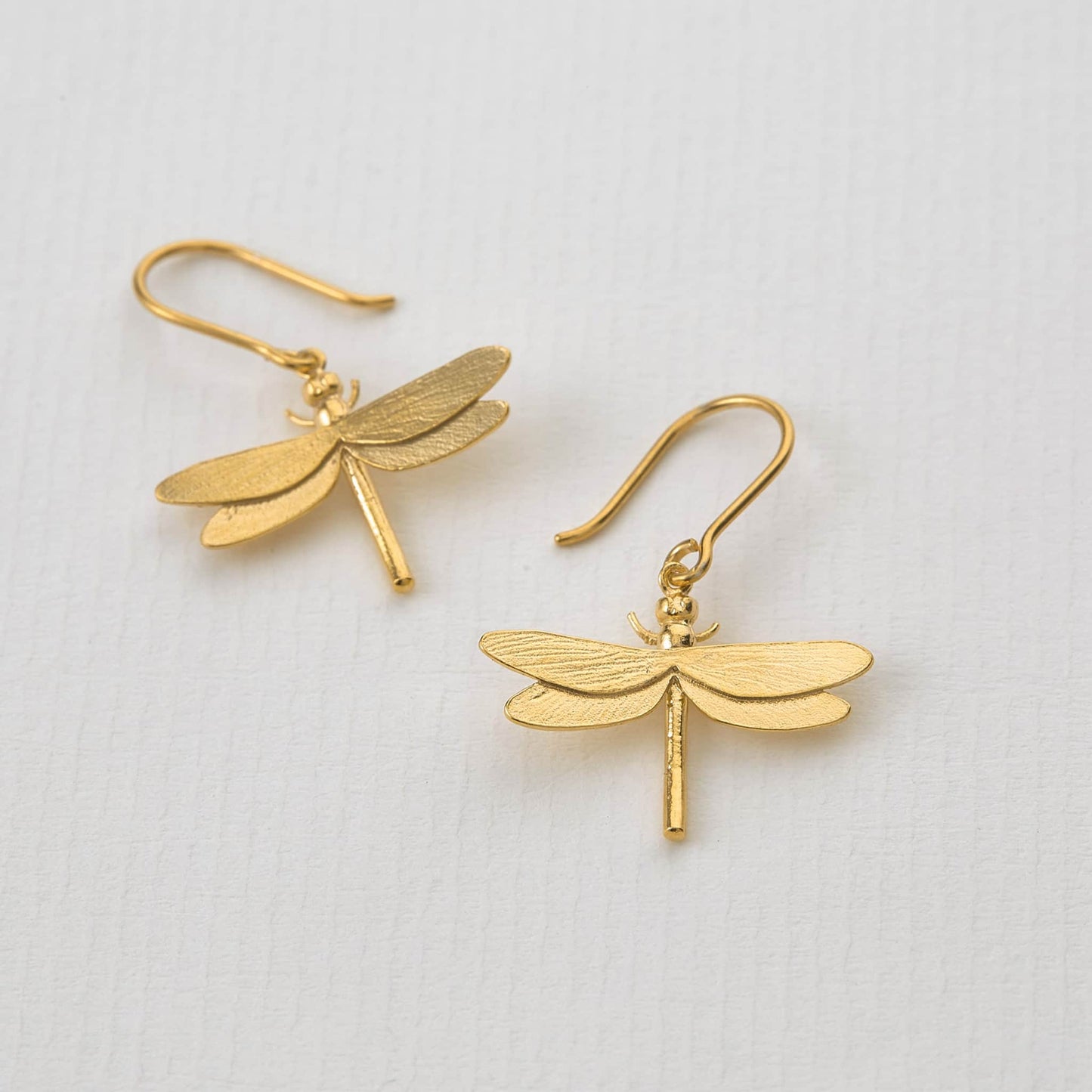 Alex Monroe Sterling Silver 22ct Yellow Gold Vermeil Dragonfly Hook Earrings 🇬🇧