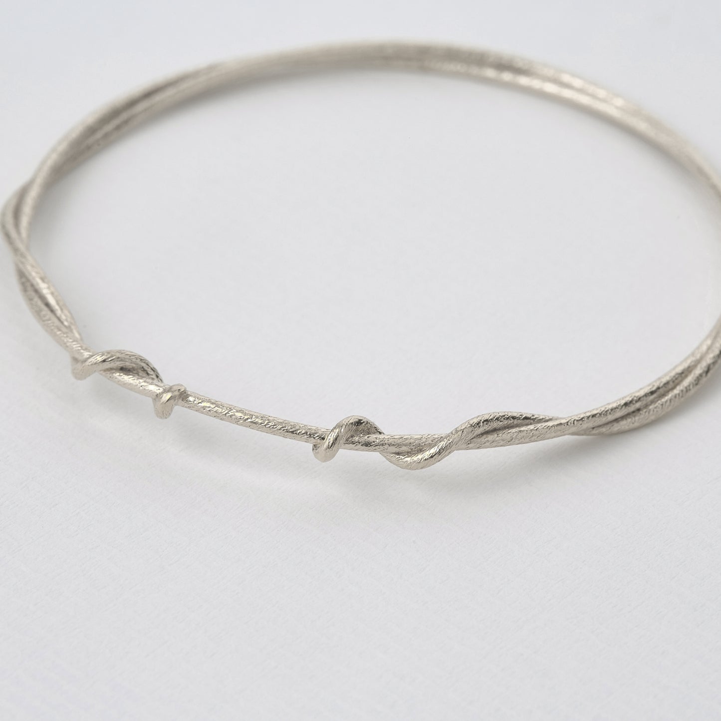 Alex Monroe Sterling Silver Twist Bangle