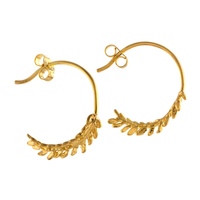 Alex Monroe Gold Honey Fern Leaf Loop Earrings
