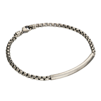 Joli Beau Mens Silver Oxidised Box Chain Style With Round Tubing Bracelet