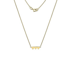 Love Lock Mini 9carat Yellow Gold Flat Three Heart Necklace