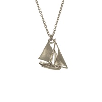 Alex Monroe Silver Sailing Boat Necklace
