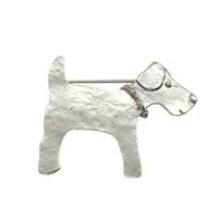 Joli Beau Silver Terrier Dog Brooch