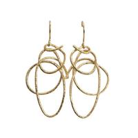 Joli Beau Statement Silver & Gold Vermeil Swirly Round Open Cut Design Drop earrings