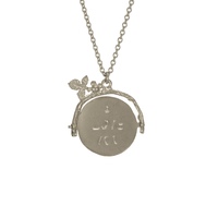 Alex Monroe Silver Spinning Disc 'I Love You' Necklace