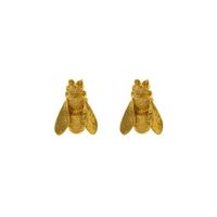 Alex Monroe Gold Large Honey Bee Stud Earrings