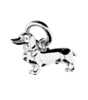Joli Beau Tiny Silver Shiny Dachshund Dog Necklace