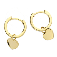 Joli Beau Gold Plated Silver Mini Heart Hoop Earrings
