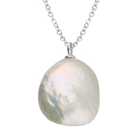 Joli Beau Silver Large Irregular Freshwater Pearl Necklace