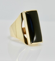 Love Lock Pre Loved Large Cocktail Onyx 9ct Gold Ring