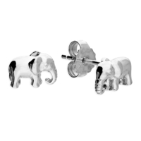 Joli Beau Tiny Silver Elephant Stud Earrings