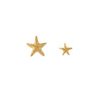 Alex Monroe Gold Plate Silver Asymmetric Starfish Stud Earrings