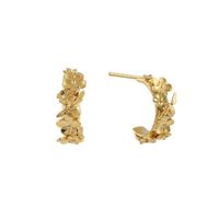 Alex Monroe Gold Floral Huggy Hoops With Itsy Bitsy Bee