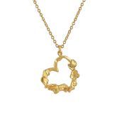 Alex Monroe Floral Heart Gold Necklace With Itsy Bitsy Bee