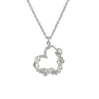 Alex Monroe Silver Floral Heart Necklace with Itsy Bitsy Bee