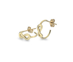 Love Lock 9carat Yellow Gold Infinity Hoop Earrings
