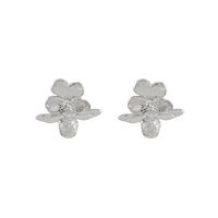 Alex Monroe Silver Tiny Forget Me Not Stud Earrings with Itsy Bitsy Bee