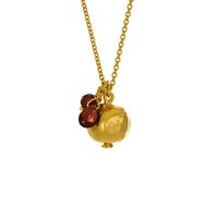 Alex Monroe Gold Pomegranate & Garnet Necklace