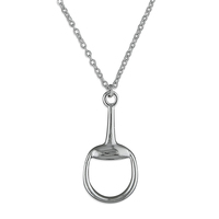 Joli Beau Silver Single Snaffle Pendant Necklace