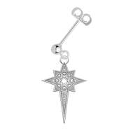 CarterGore Silver 'North Star' Single Earring