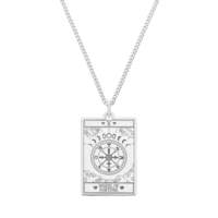 CarterGore Small Silver The 'Wheel Of Fortune' Tarot Necklace