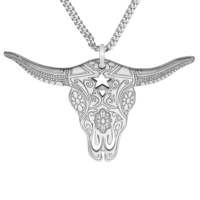 CarterGore Small Silver 'Texas Longhorn' Necklace