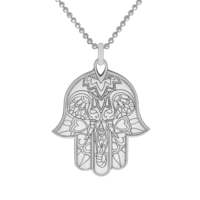 CarterGore Small Silver 'Hamsa Hand' Necklace
