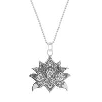 CarterGore Small Silver 'Lotus Flower' Necklace