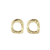 Joli Beau Gold Contemporary Cut Out Square Stud Earrings