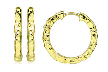 Joli Beau Hammered Gold Hoop Earrings
