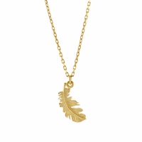 Alex Monroe 18ct Gold Teeny Tiny Plume Feather Necklace