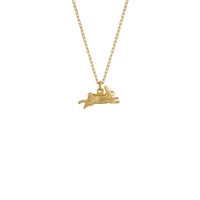 Alex Monroe Teeny Tiny 18carat Yellow Gold Leaping Rabbit Necklace
