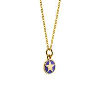 Joli Beau Mini Indigo Blue Star Necklace in Sterling Silver Gold Vermeil