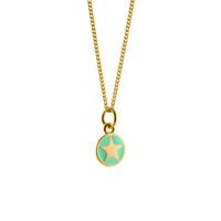 Joli Beau Mini Jade Star Enamel Necklace in Sterling Silver Gold Vermeil