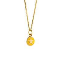 Joli Beau Mini Yellow Star Silver Gold Vermeil Enamel Necklace