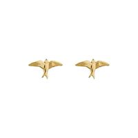 Alex Monroe Teeny Tiny 18ct Yellow Gold Swallow Stud Earrings