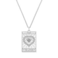 CarterGore Medium Silver 'The Lovers' Tarot Card Necklace