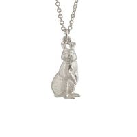 Alex Monroe Silver White Rabbit Necklace
