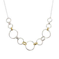 Joli Beau Multi Mix Silver & Gold Circular Necklace