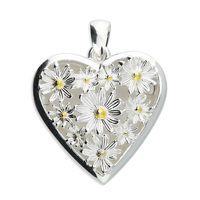 Joli Beau Two-Tone Yellow Gold-Plated Collection Of Daisies Silver Locket