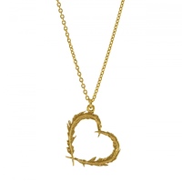 Alex Monroe Gold Delicate Feather Heart Necklace