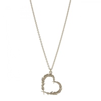 Alex Monroe Silver Delicate Feather Heart Necklace