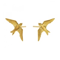 Alex Monroe Gold Flying Swallow Stud Earrings